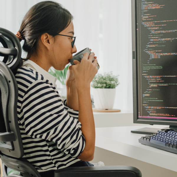 developer sitting at computer