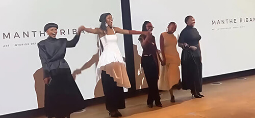 Pictured (L to R) are Manthe Ribane from Manthe Ribane, Thando Ntuli from MUNKUS, Gugu Peteni from Gugu by Gugu, Keneilwe Mothoa from Neimil, and Tsakani Mashaba from Hamethop