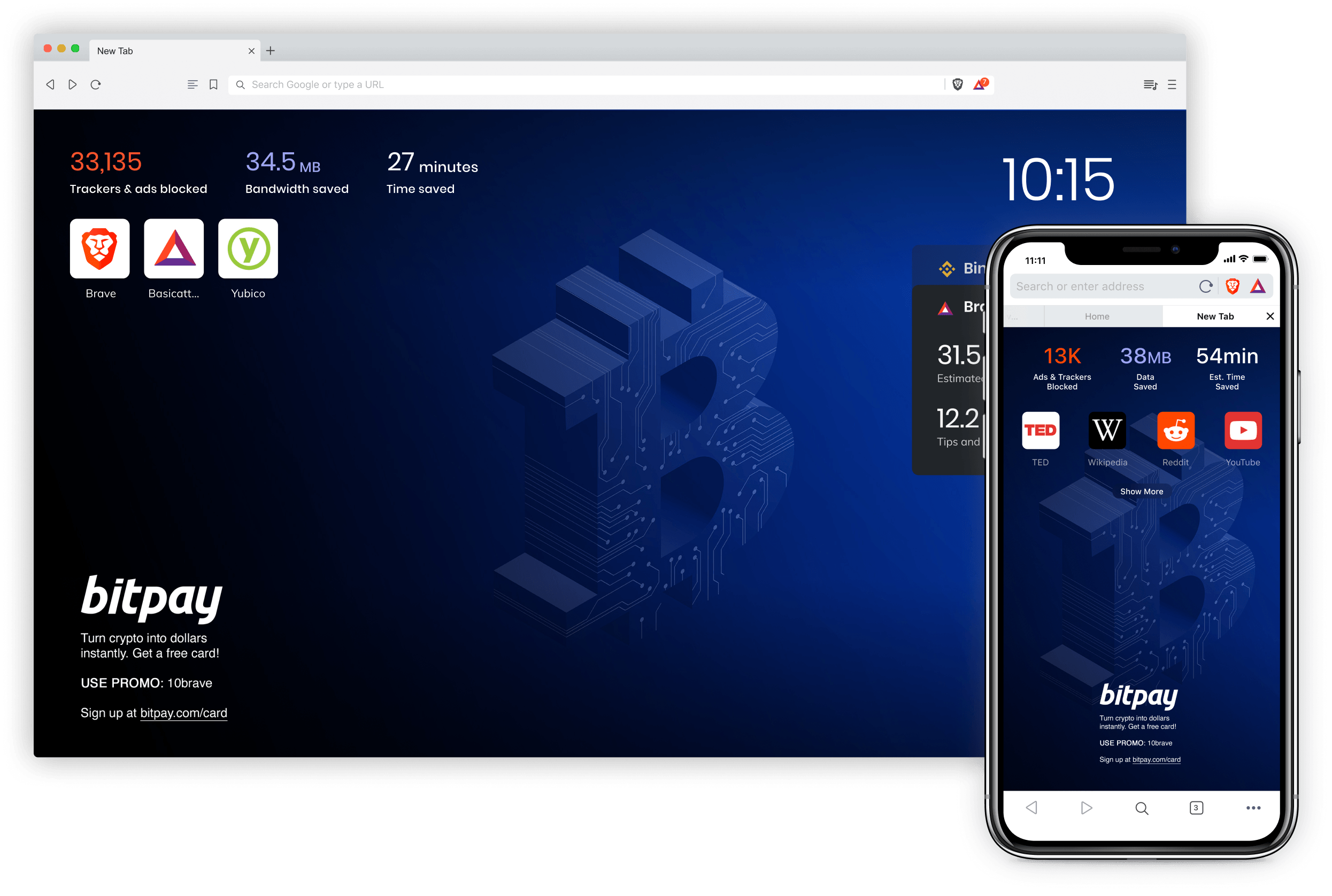 Bitpay new tab page sponsorship