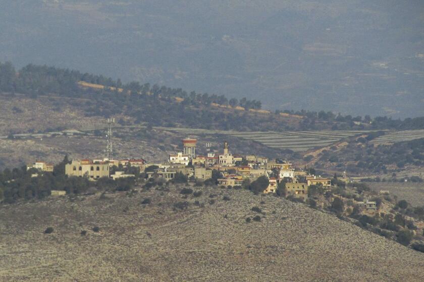 This photo provided by Ayman Jaber shows a general view of Mhaibib, a Lebanese border village with Israel, south Lebanon, Nov. 30, 2023. (Courtesy of Ayman Jaber via AP)