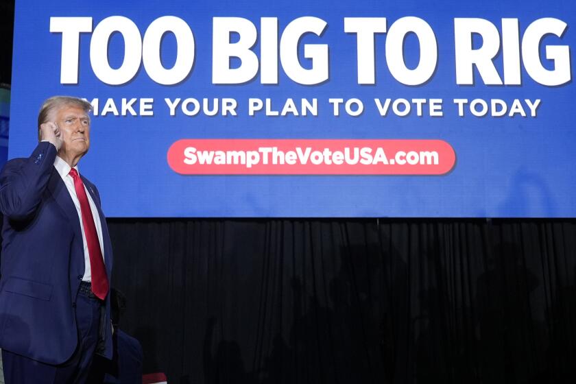 Republican presidential nominee former President Donald Trump gestures at a campaign rally at Greensboro Coliseum, Tuesday, Oct. 22, 2024, in Greensboro, N.C. (AP Photo/Alex Brandon)