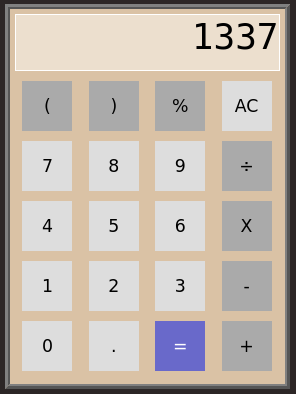 calculator with 1337 in text field