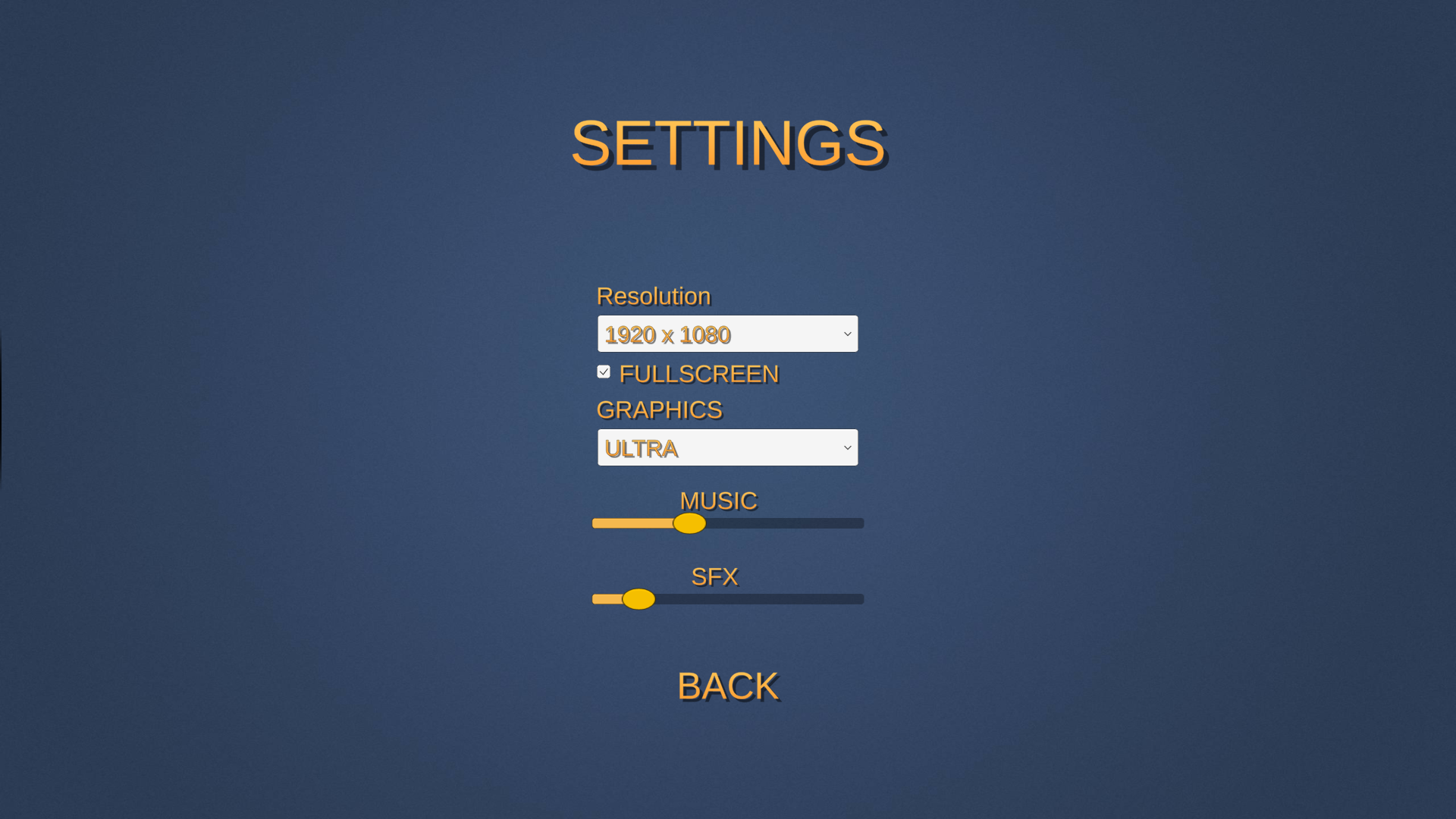 Settings Menu