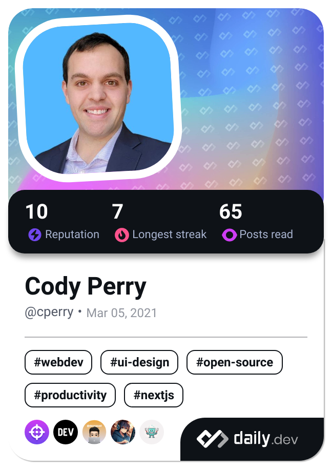 Cody Perry's Dev Card