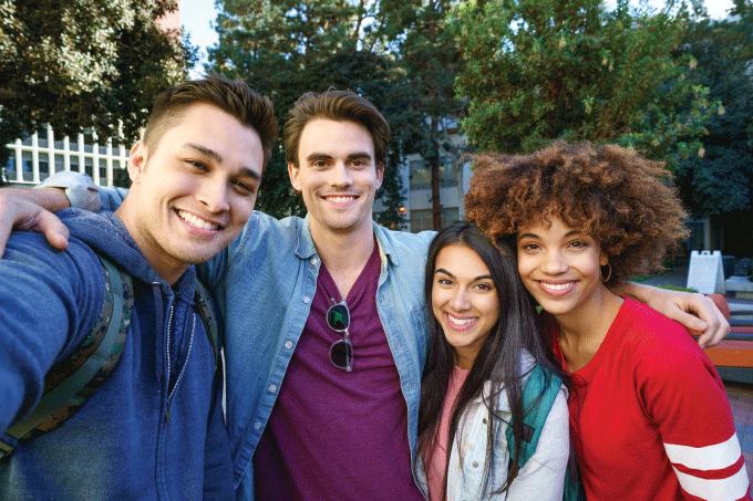 Group photo of students outside