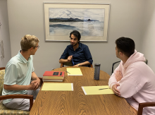 Students participating in mock interview