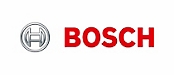 bosch 徽标，左侧圆圈中带有银色样式的字母“h”，右侧为红色大写字母的公司名称。