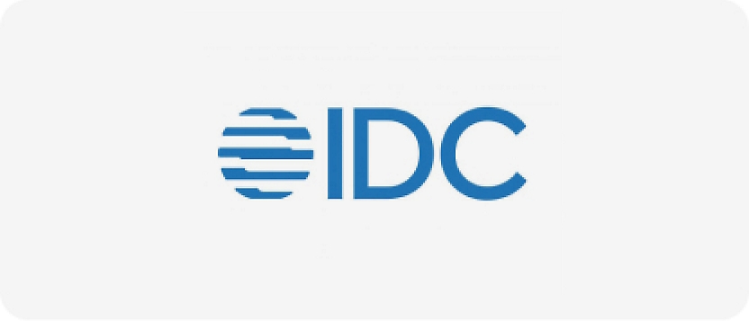 סמל של חברת נתונים בינלאומית (idc) על רקע לבן.