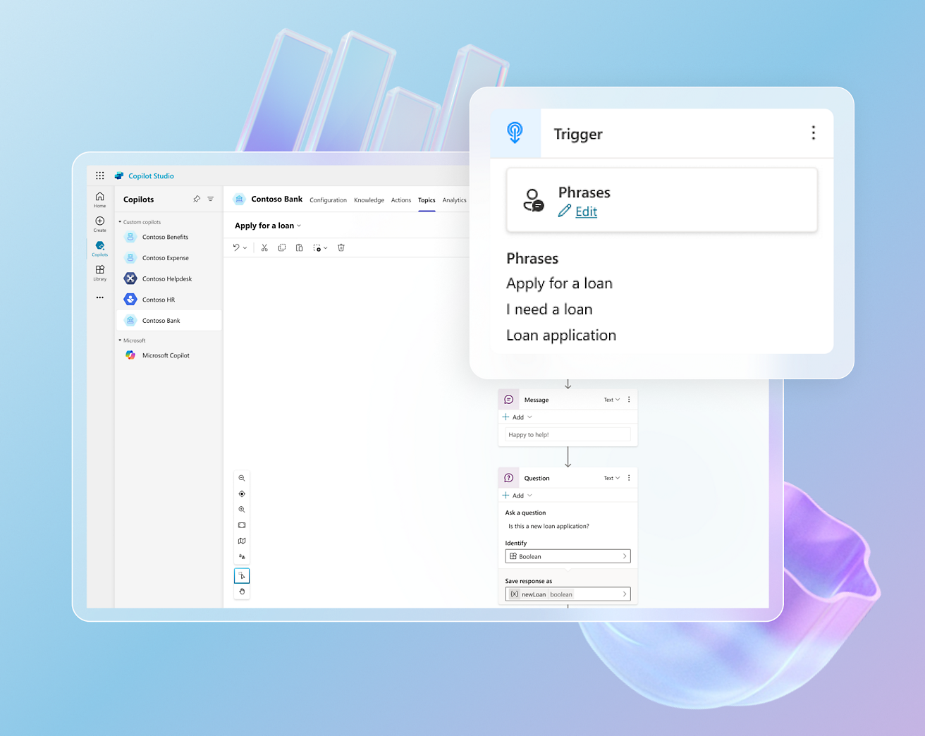 Build your own copilot about Control copilot responses for specific topics