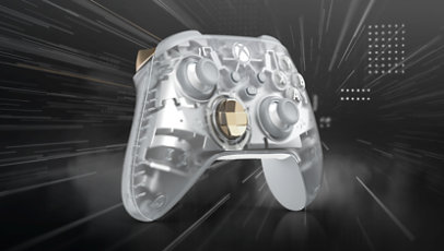 Front left angle of the Xbox Wireless Controller – Ghost Cipher Special Edition.