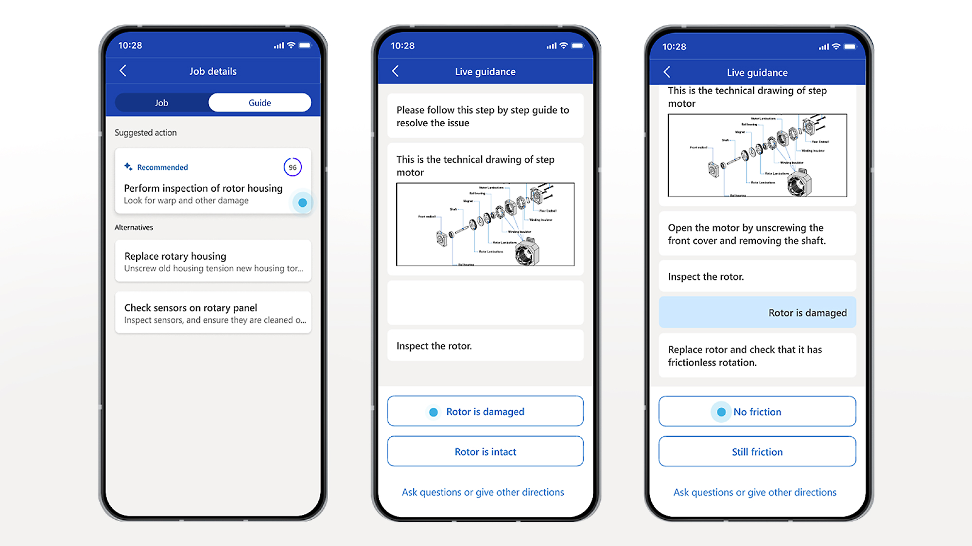 Capture d’écran d’une application mobile montrant différents types d’informations.