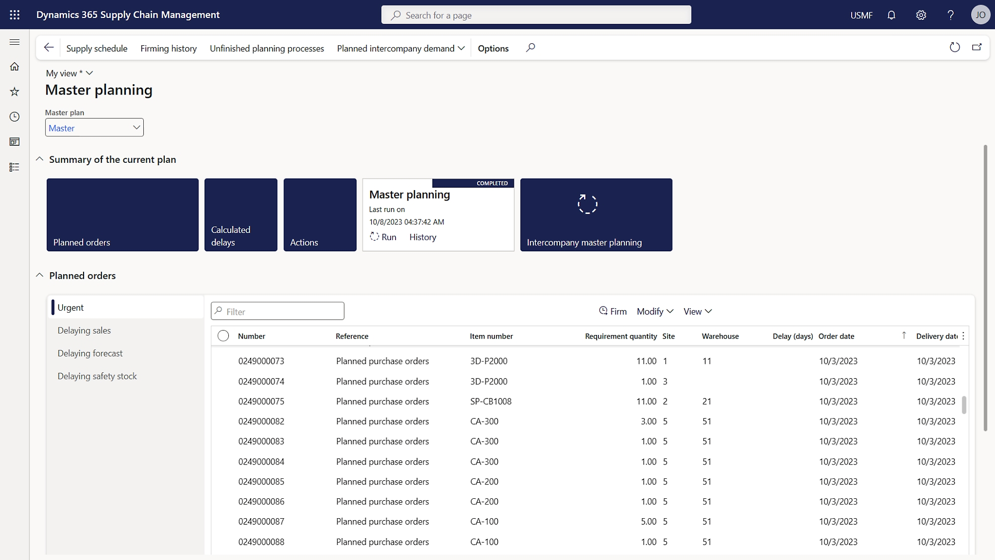 Captura de pantalla de un panel de inteligencia empresarial que muestra los datos en formato de filas.