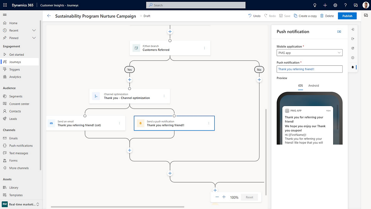 Et skærmbillede af et rutediagram i Azure.