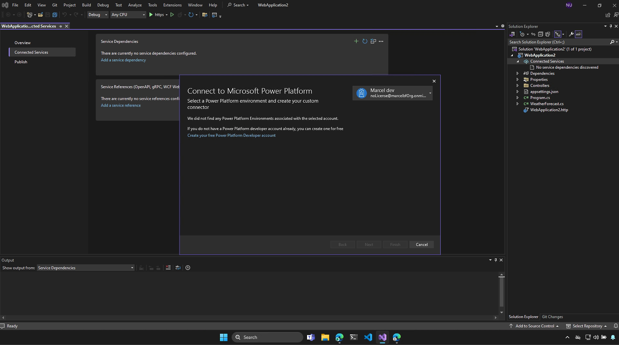 لقطة شاشة لمحرر Adobe Visual Studio.