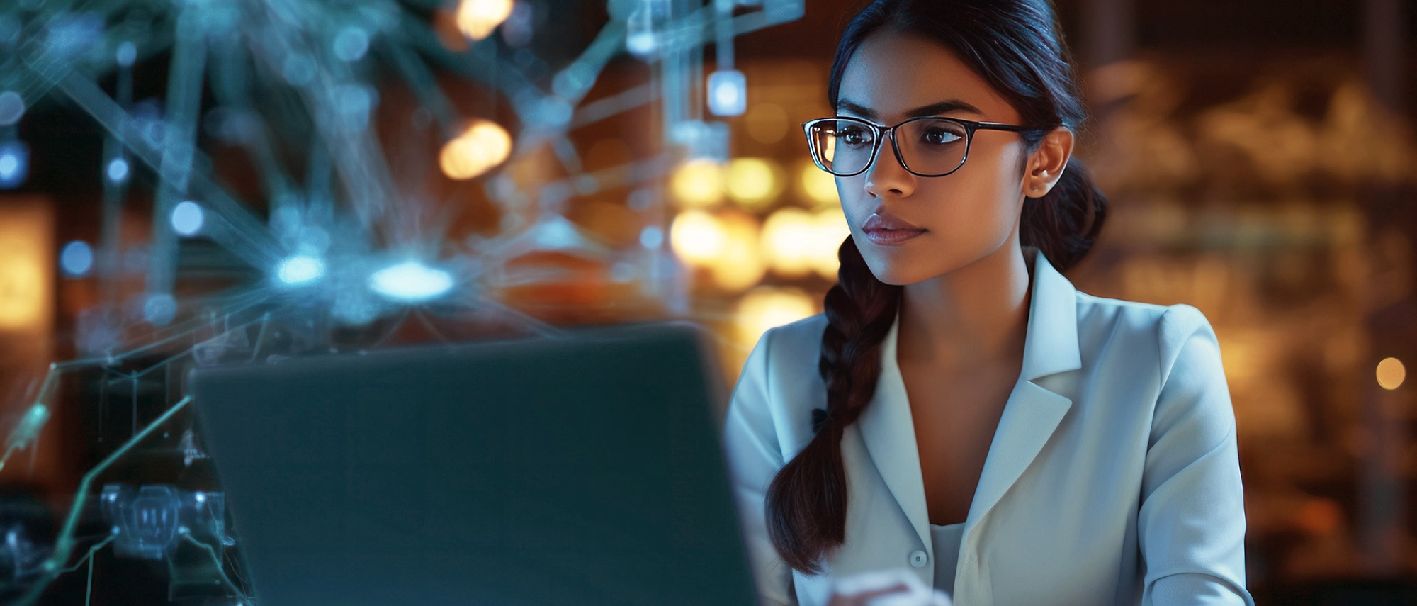 A person looking at a computer