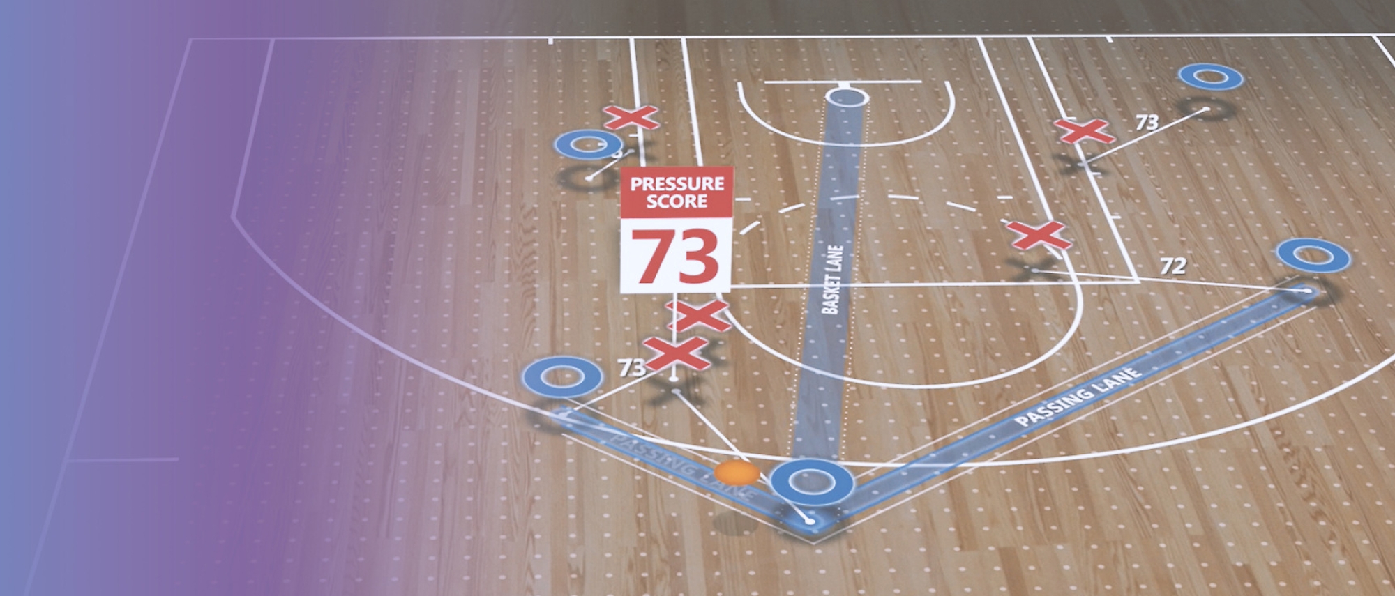 A basketball court with a game plan