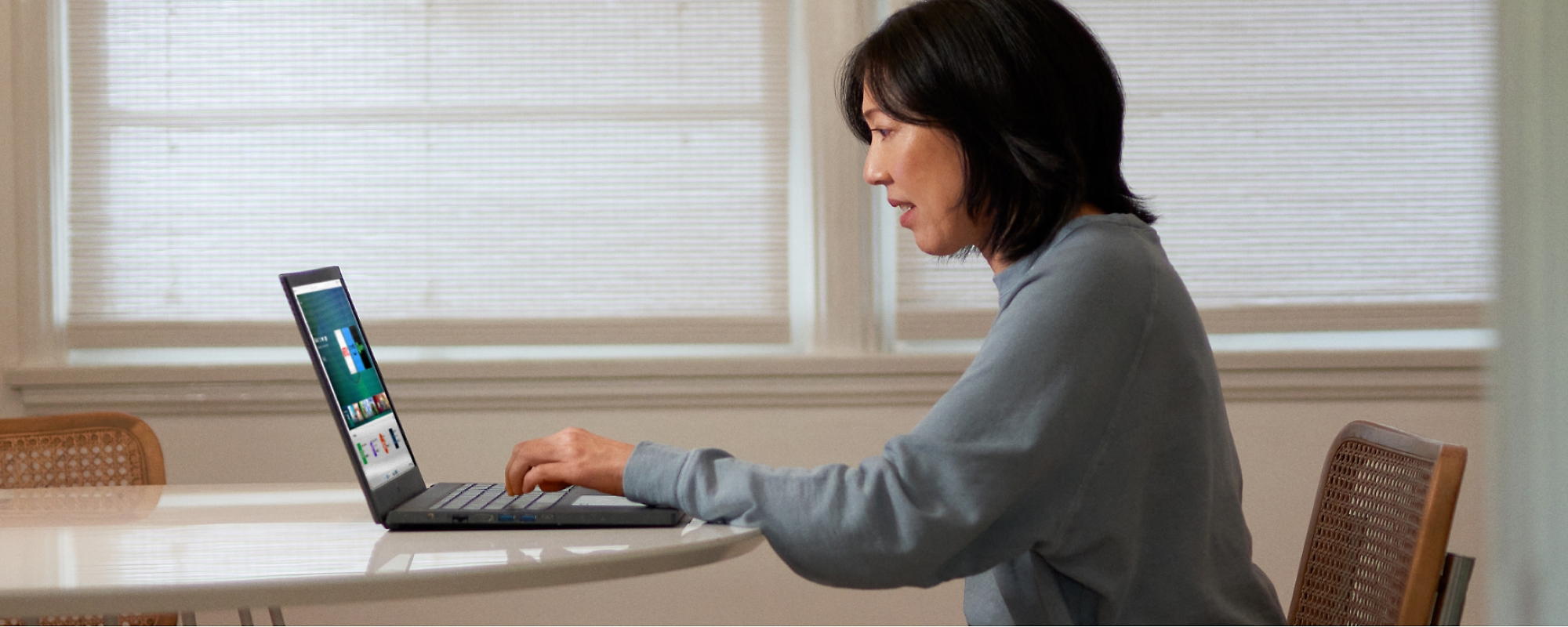 A young women working with laptop