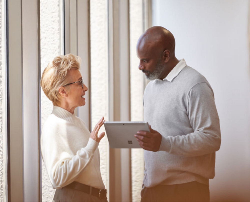 A person and person talking to each other