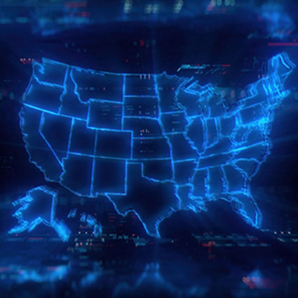 Blue outline of United States