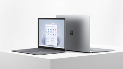 Surface Laptop 5 platin 13 tommer og 15 tommer.