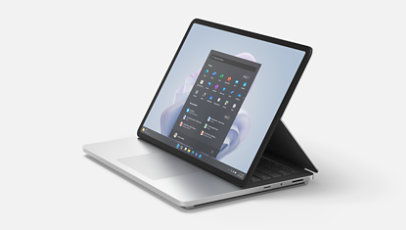 Un dispositivo Surface Laptop Studio 2 para empresas.