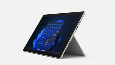 Een hoekaanzicht van Surface Pro 7+ voor zakelijk gebruik.