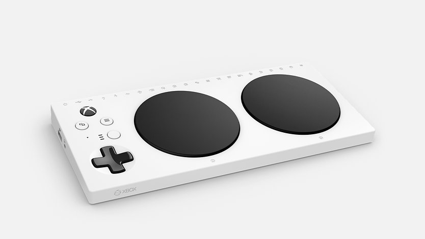 Xbox Adaptive Controller with inputs for external devices.