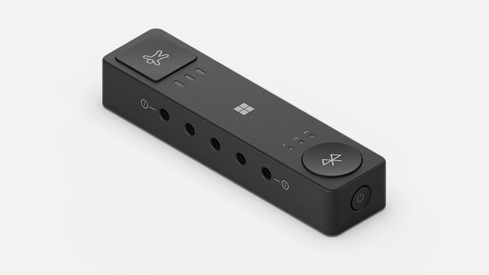 Microsoft Adaptive Hub with 5 ports and wireless pairing.