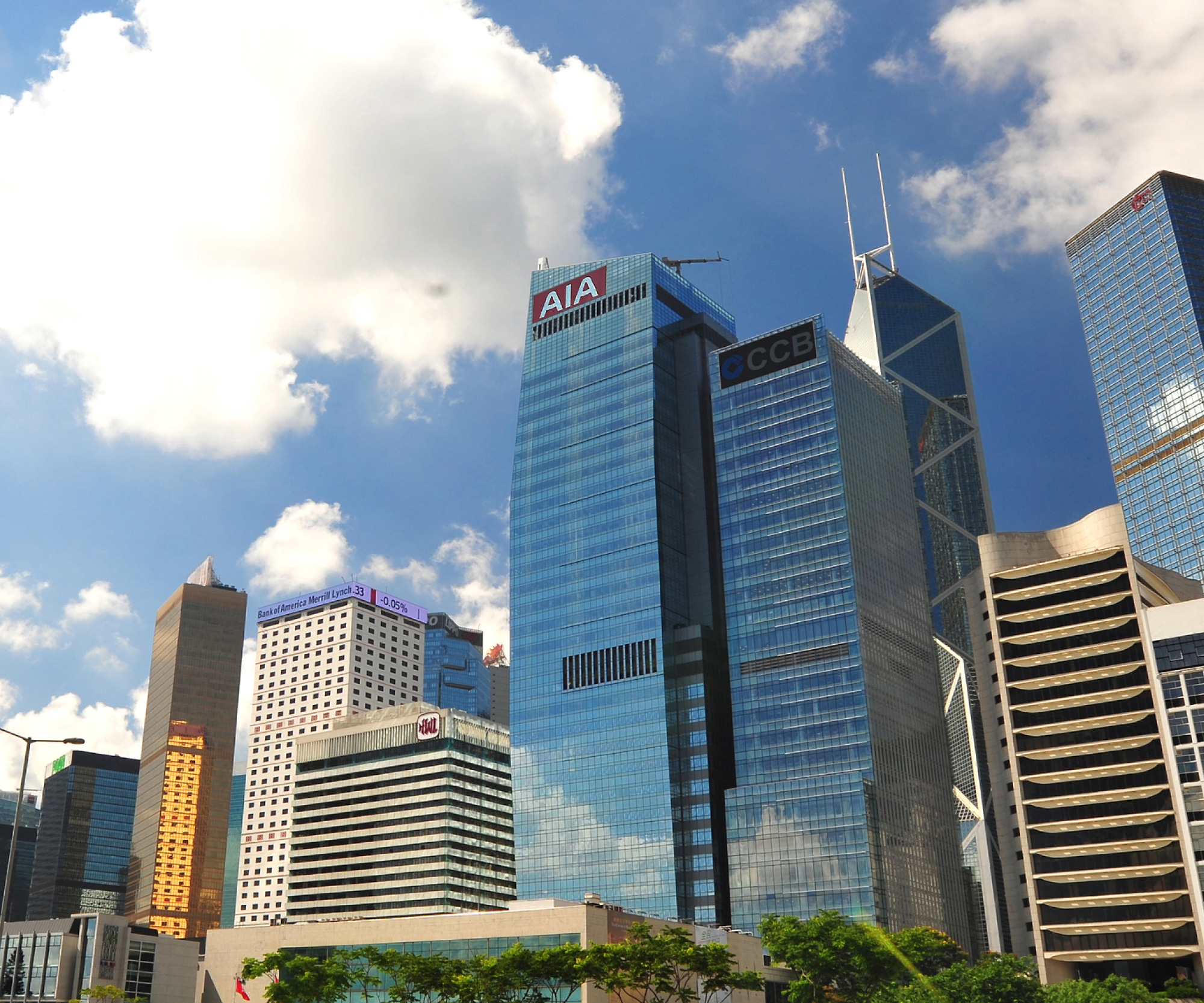 A group of tall buildings.