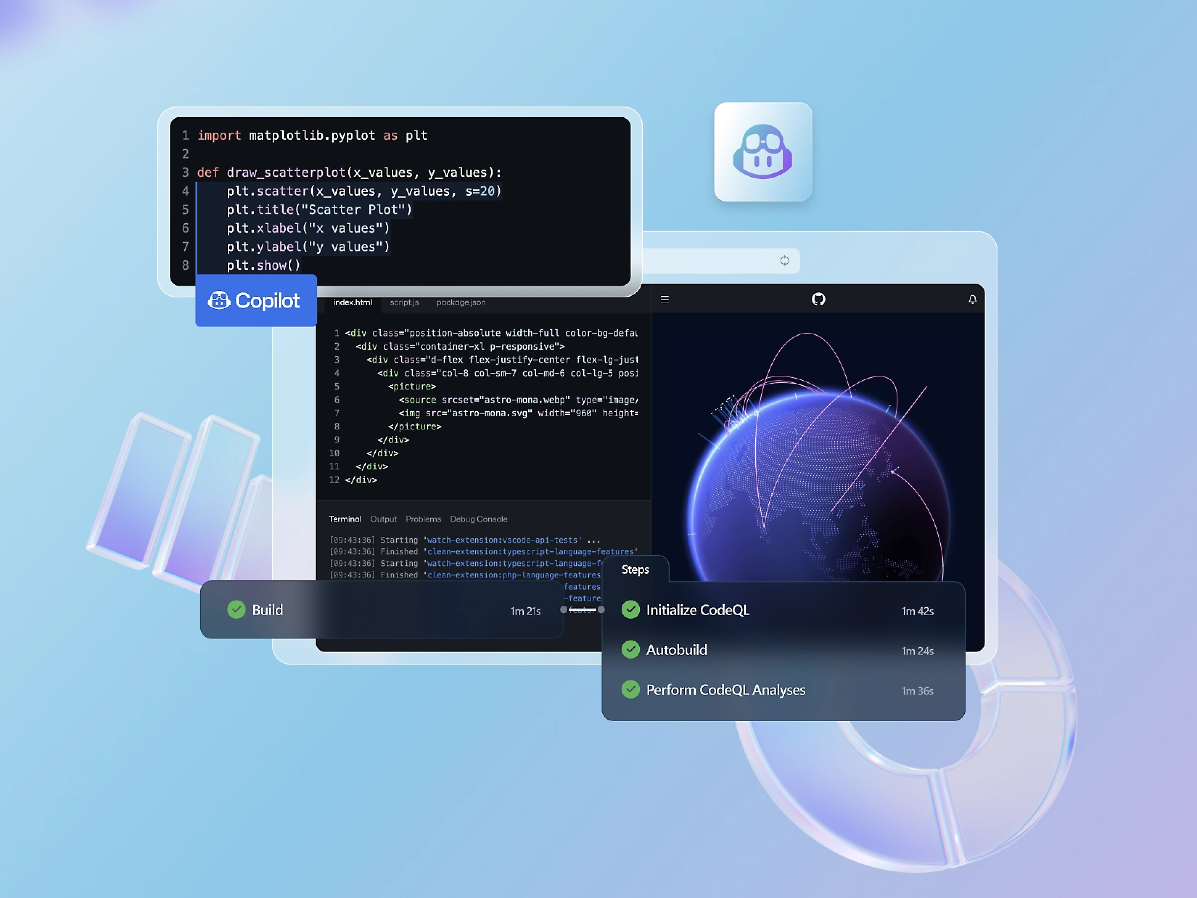 Captura de pantalla de GitHub Copilot