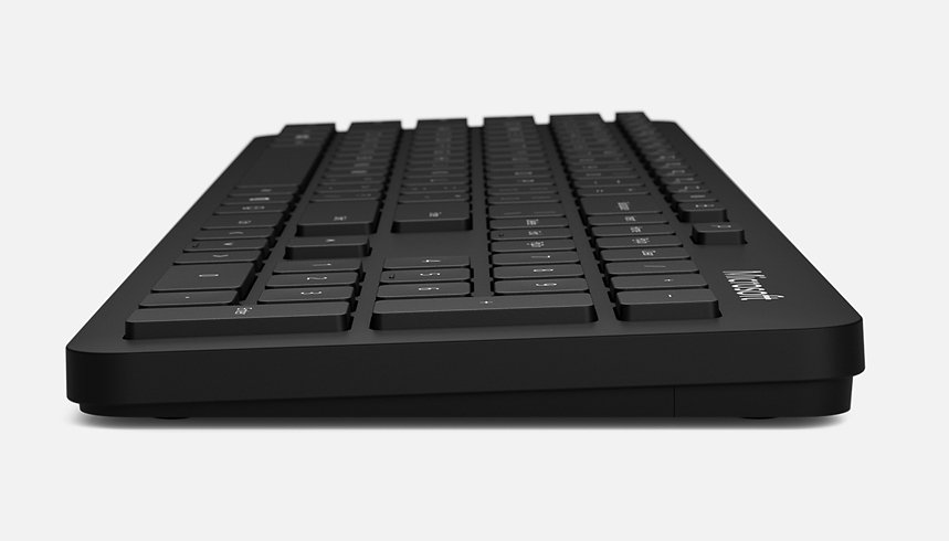 Primo piano di una tastiera Microsoft.