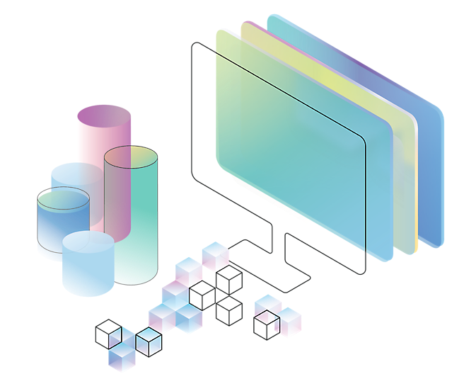 A computer screen and graph