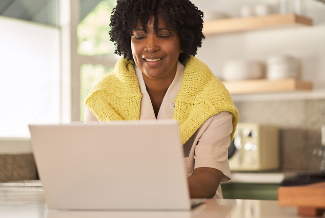 A person working at a laptop