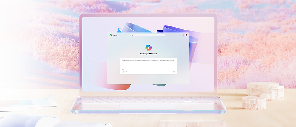 Obrazovka počítače s bílým, fialovým a modrým pozadím