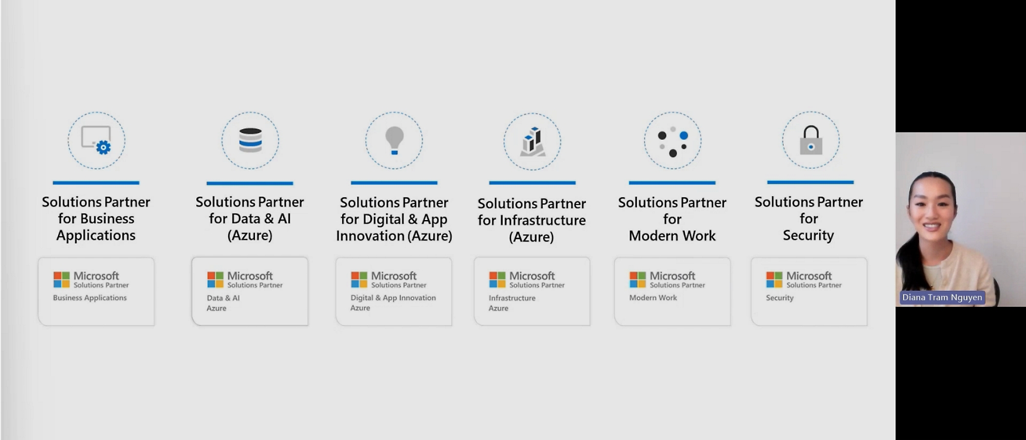 Een schermopname van een video die een pagina op microsoft.com met betrekking tot solutions partners toont