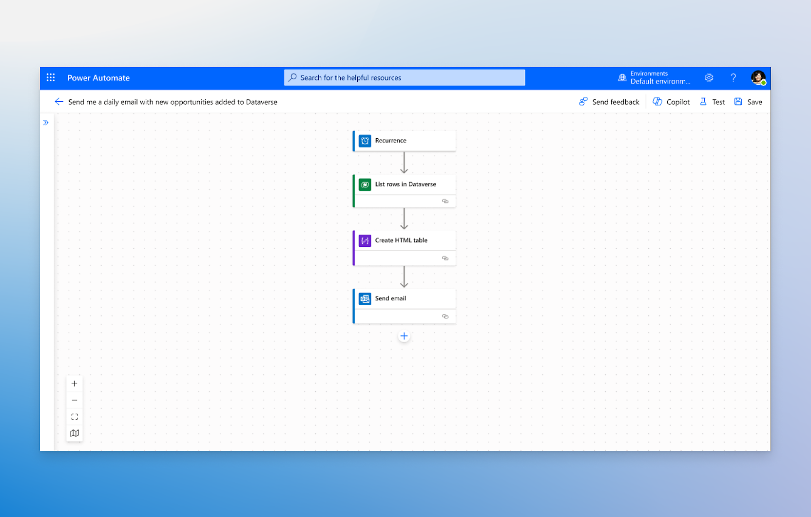 Fenêtre montrant un diagramme de flux sous Power Automate