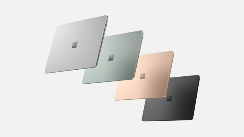 Four Surface Laptop 5 models in different colors