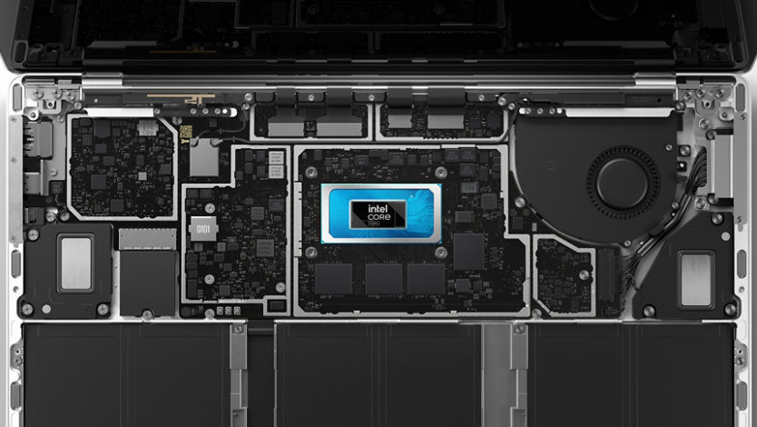 Harmaa kuva Surface Laptop 6 -laitteen sisäosista
