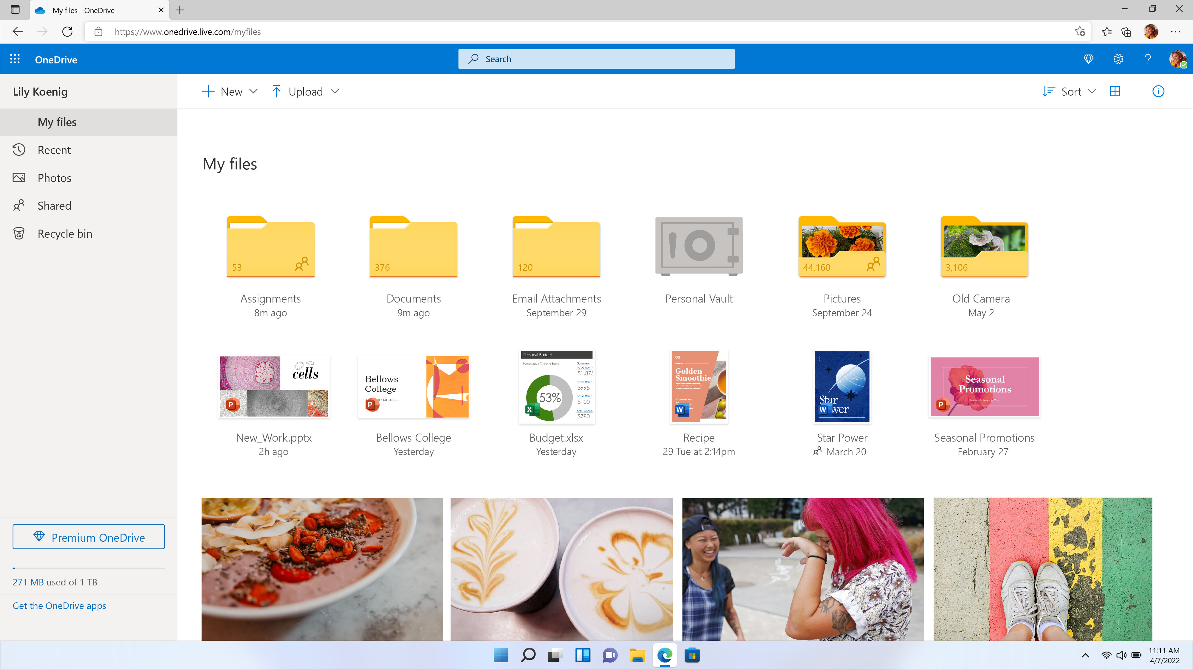 Microsoft OneDrive file folders