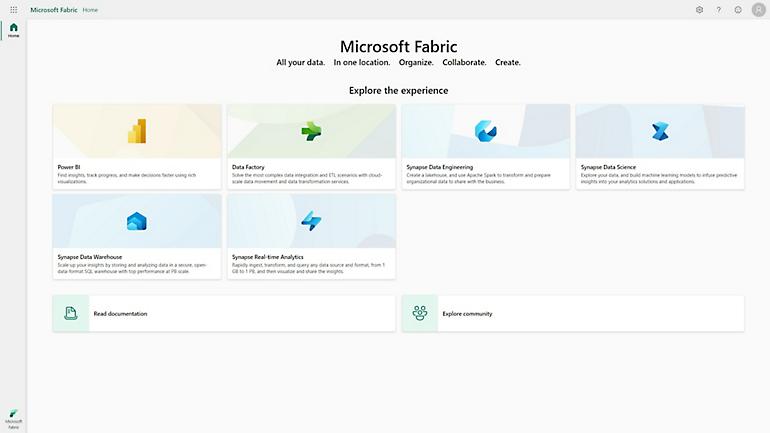 Домашняя страница Microsoft Fabric