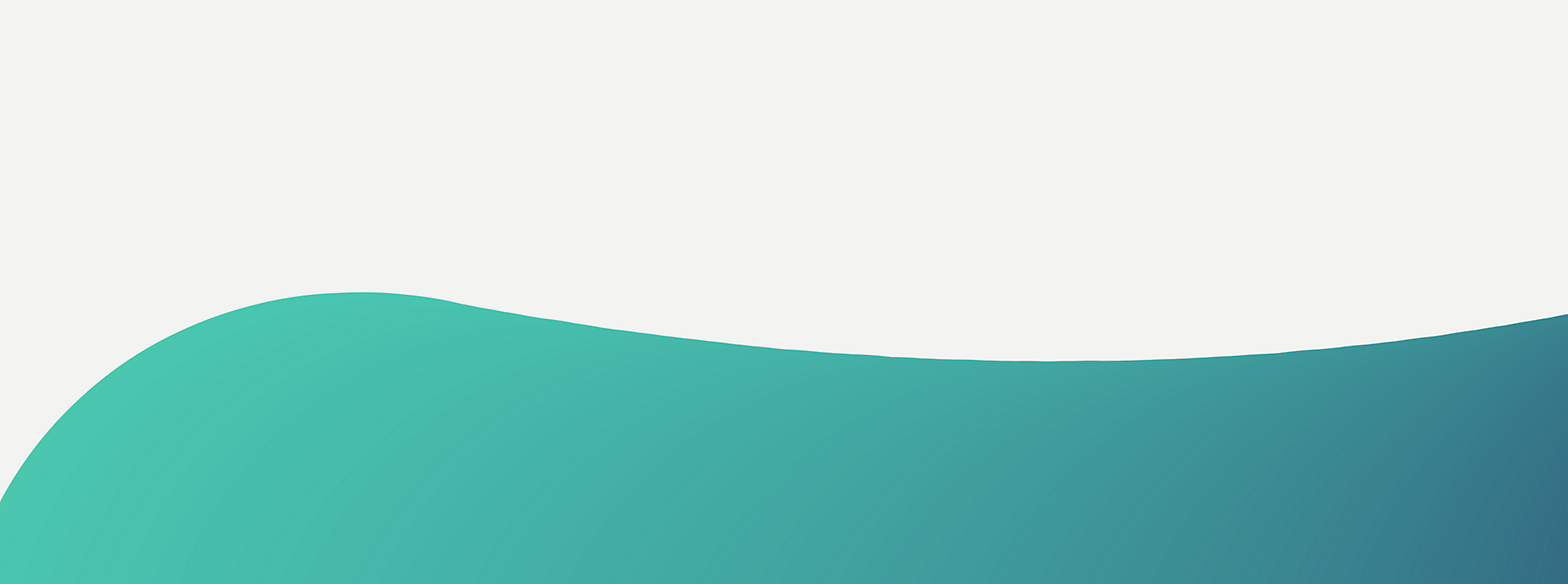 Abstract teal gradient wave design on a white background.