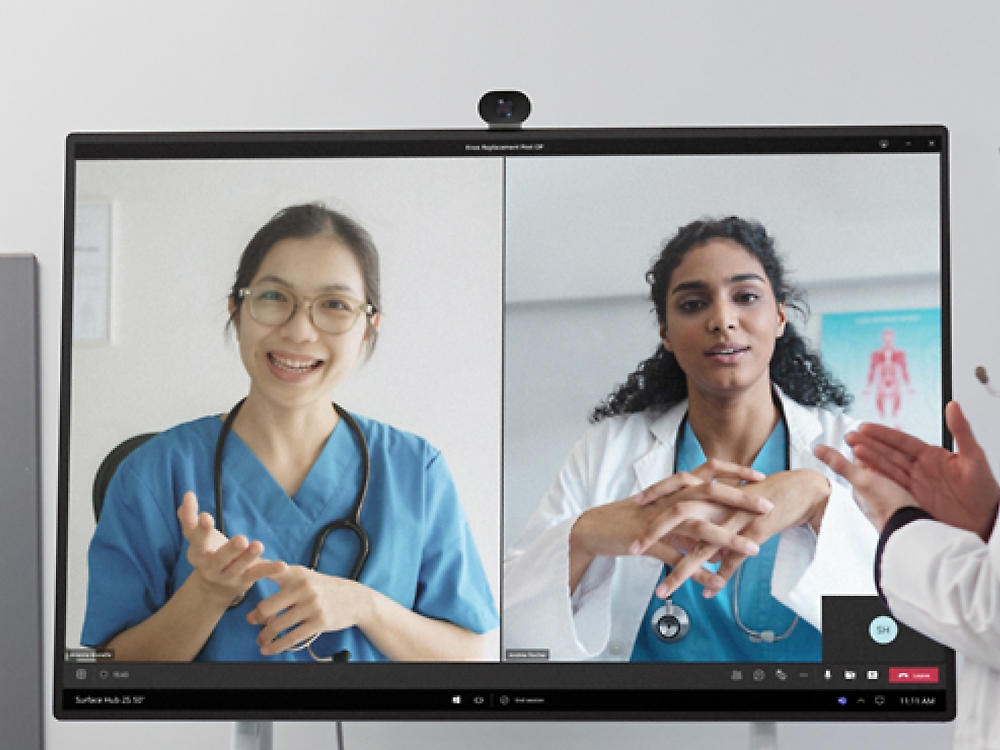 A collage of a couple of women wearing scrubs