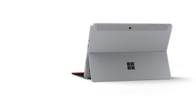 Surface Go 4 seperti yang dilihat dari belakang untuk menunjukkan kemasan logam