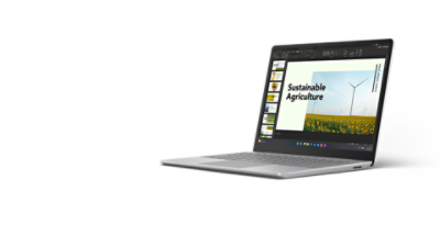 Surface Laptop Go 3 -laitteen kolmen neljänneksen näkymä