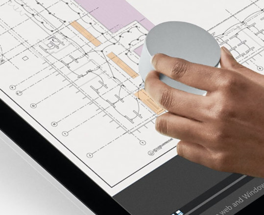 Surface Dial på en Studio-enhet.