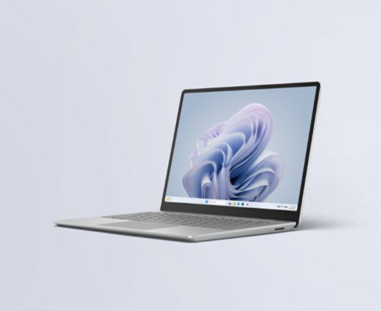 Surface Laptop Go 3 w kolorze platynowym.
