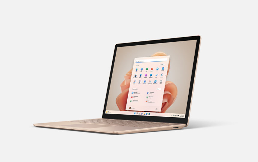 A Surface Laptop 4 in Sandstone.