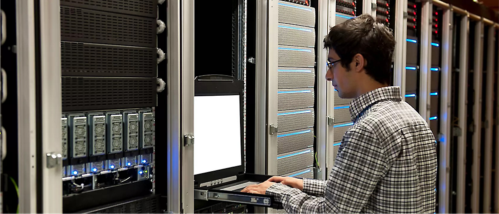 A person working on a computer