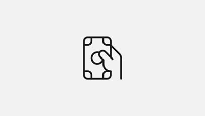 Icon of a hand holding currency.