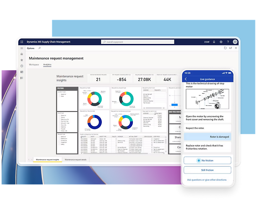 graph showing maintenance request management insights